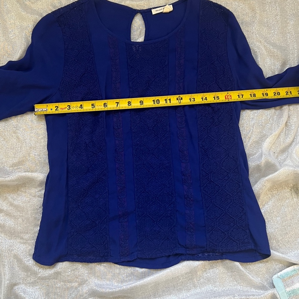 Meadow Rue Blue Lace Blouse - Picture 4 of 12